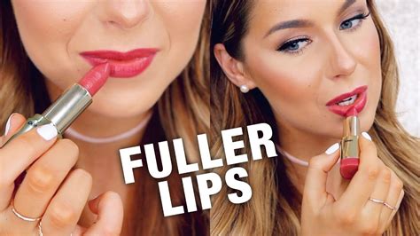 HOW TO MAKE YOUR LIPS LOOK FULLER WITH MAKEUP - YouTube