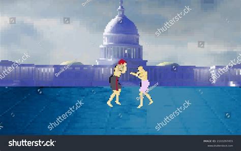 Pixel Art Fighting Arcade Game Background Stock Vector (Royalty Free) 2103297455 | Shutterstock