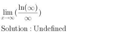 limit as x approaches infinity of (ln(infinity))/(infinity)