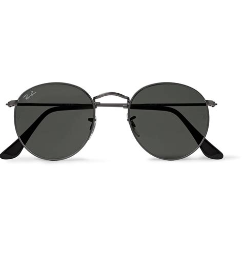 Lyst - Ray-Ban Round-frame Gunmetal-tone Sunglasses for Men