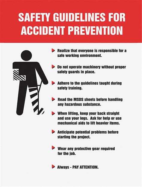 ACCUFORM Poster, Safety Banner Legend Safety Guidelines For Accident Prevention, 22 in x 17 in ...