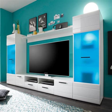 Modern 3 Entertainment Center Wall Unit with 15 Colors LED Lights 65 ...