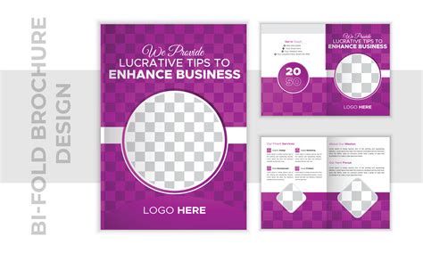 Corporate business bi-fold brochure design template. Creative and Clean ...