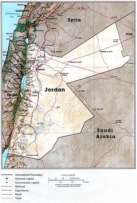 Jordan Country Map - Jordan • mappery