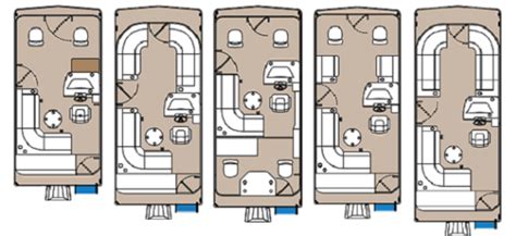 A photo showing the various available floor plans available on pontoon ...