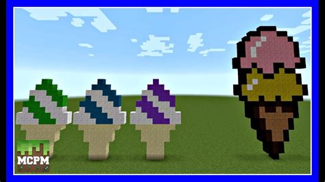 How To Build a Ice Cream Cone Pixel Art In Minecraft - YouTube