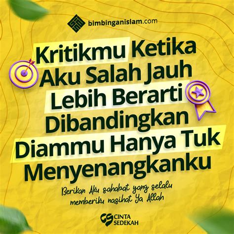 Poster Islami Berikan Aku sahabat yang selalu memberiku nasihat Ya Allah - BimbinganIslam.com