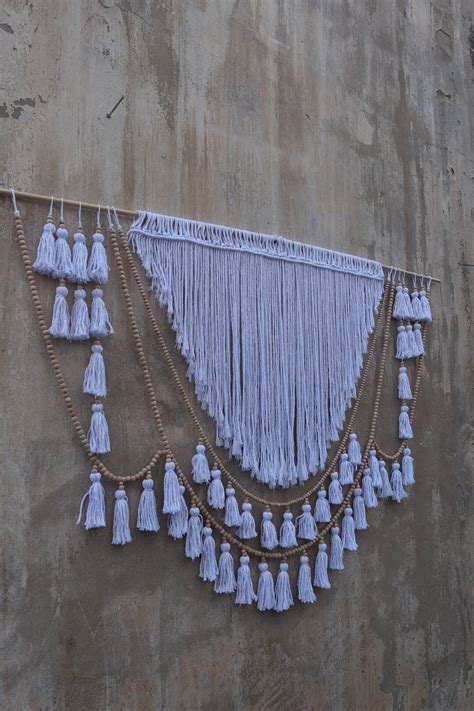 Macrame Wall Hanging, Boho Wall Art Deco Home Decor, Tassels Headboard, Wallknot - Etsy