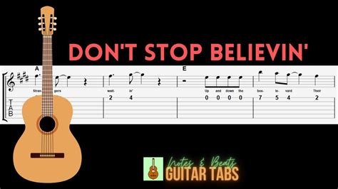 Journey- Don't Stop Believin' GUITAR TAB V1: Melody - YouTube