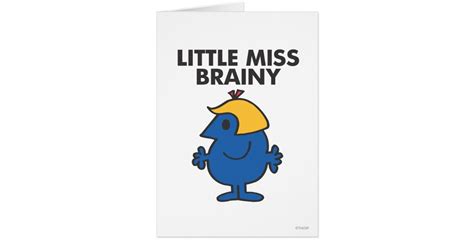 Little Miss Brainy Standing Still Card | Zazzle