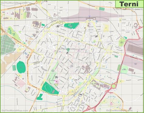 Large detailed map of Terni