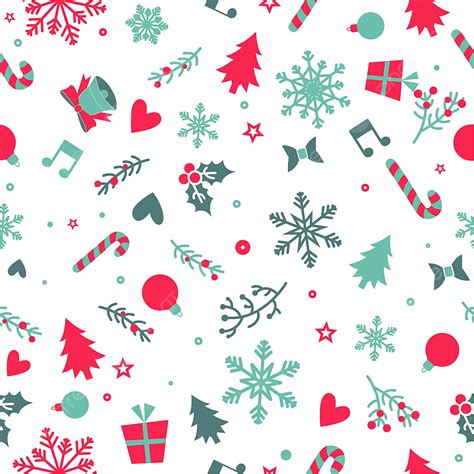 Christmas Seamless Pattern Vector Art PNG, Christmas Elements Seamless ...