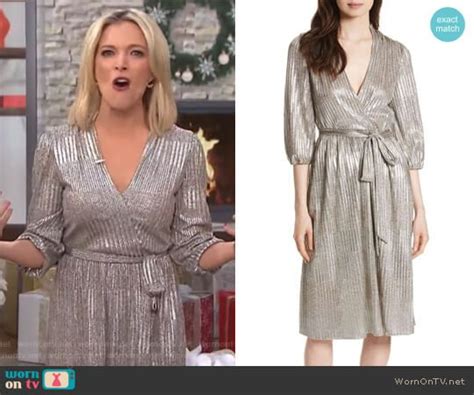 Megyn’s metallic wrap dress on Megyn Kelly Today | Dresses, Fashion tv ...