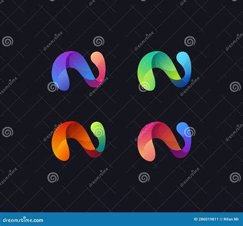 Abstract Colorful Letter N Logo Design Collections Stock Vector ...