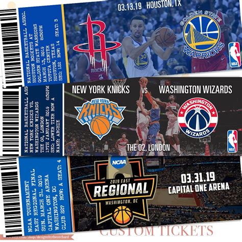 Fake Basketball NBA Game Tickets YOU PRINT Sports Basketball - Etsy