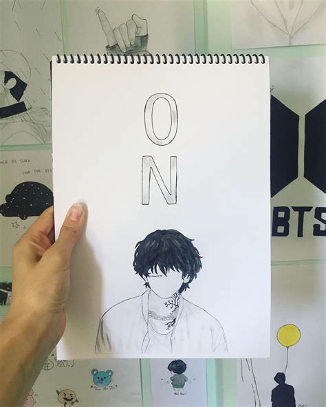 BTS ON | Kpop drawings, Bts drawings, Easy drawings