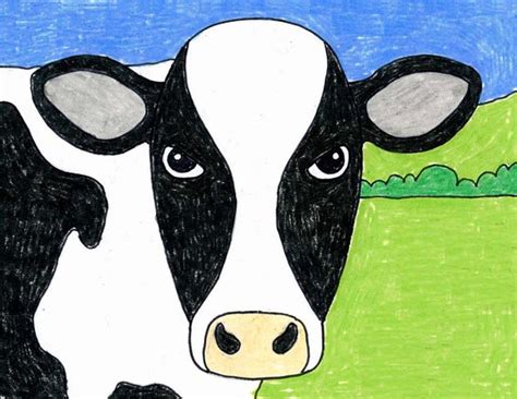 Easy How to Draw a Cow Face Tutorial and Cow Face Coloring Page | Cow face, Kids art projects ...