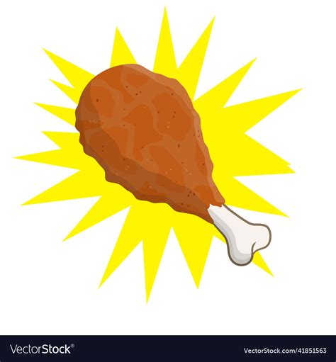 Piece of fried chicken leg Royalty Free Vector Image