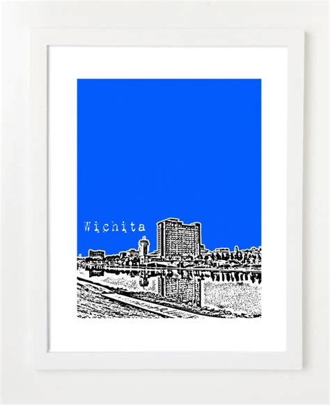 Wichita Skyline Poster Kansas State Art city Skyline Series - Etsy