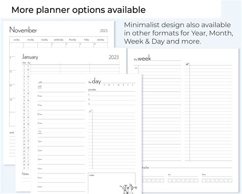 Printable Planner Bundle, Year, Month, Week, Day, Savings, Expenses, and Checklist. Map Out Your ...