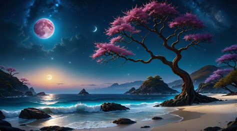 768x1024 Resolution Pink Tree 4K Artistic Beach 768x1024 Resolution ...