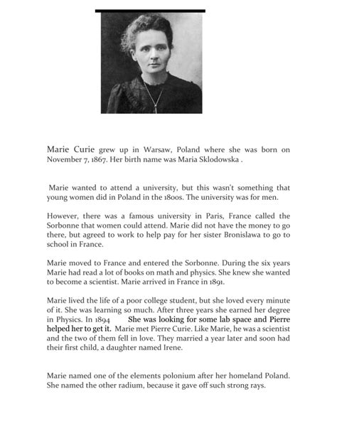 Marie Curie Biography