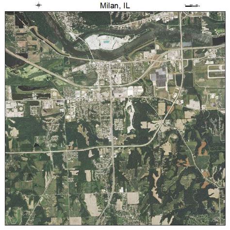 Aerial Photography Map of Milan, IL Illinois