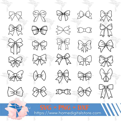 Bow Outline SVG, PNG, DXF