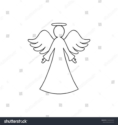 Vector Illustration Black Angel Outline Wings Stock Vector (Royalty Free) 1540202207 | Shutterstock