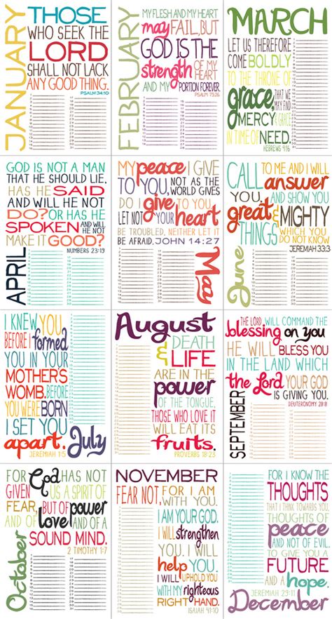 2011 Bible Verse Calendar by lizzAy on DeviantArt