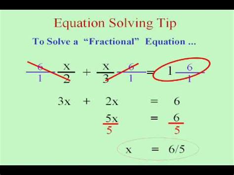 PreAlgebra and Solving Fractional Equations - YouTube