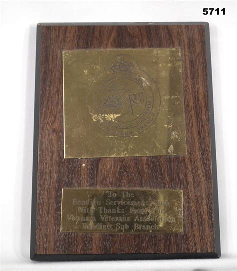 Plaque - PLAQUE, VIETNAM VETERANS ASSOCIATION