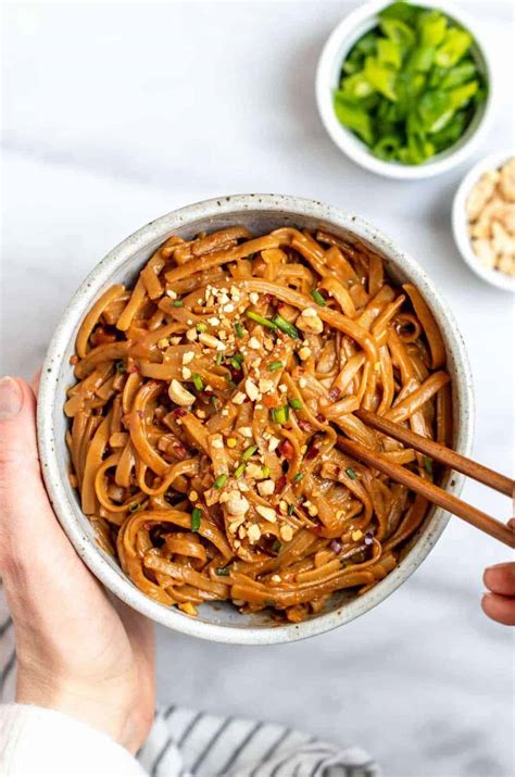 15 Minute Spicy Peanut Butter Noodles - Eat With Clarity