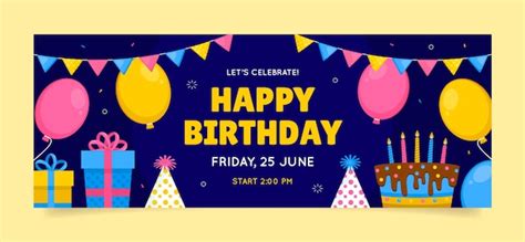 Free Vector | Birthday facebook cover design template