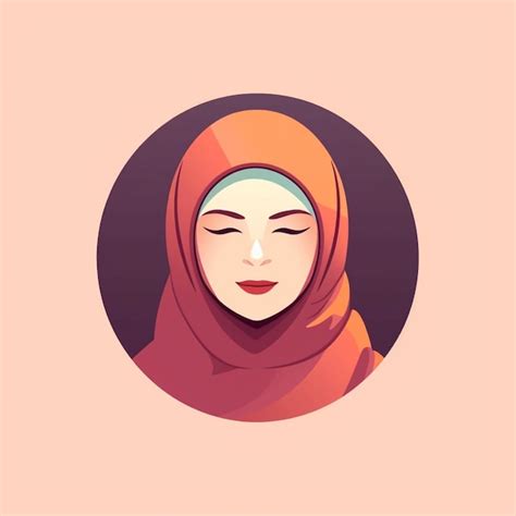 Premium Photo | Flat color hijab logo vector