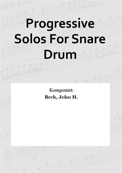 Progressive Solos For Snare Drum (Snare Drum) | Noten kaufen im ...