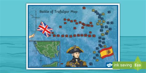 Battle of Trafalgar Map (teacher made) - Twinkl