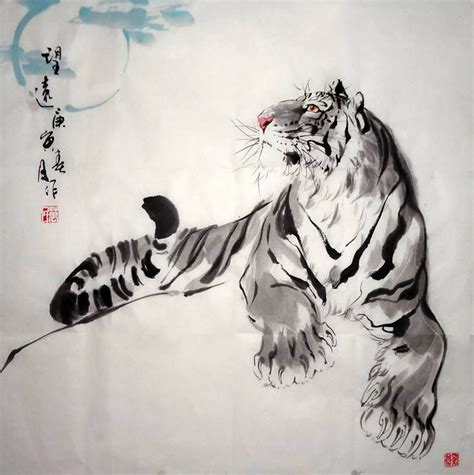 Japanese water color ... | Pinturas de tigre, Arte de tigre, Desenho de ...