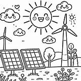 Free Renewable Energy Coloring Page  Fun & Educational Earth Day Activity sketch template