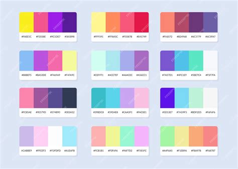 Premium Vector | Pantone colour palette catalog samples in rgb hex