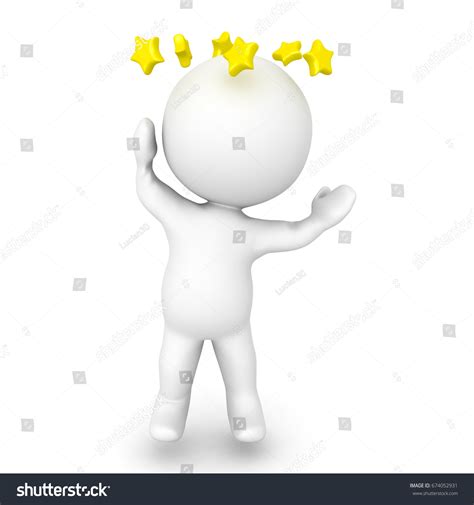 3d Character Dizzy Has Stars Spinning Stock Illustration 674052931 ...