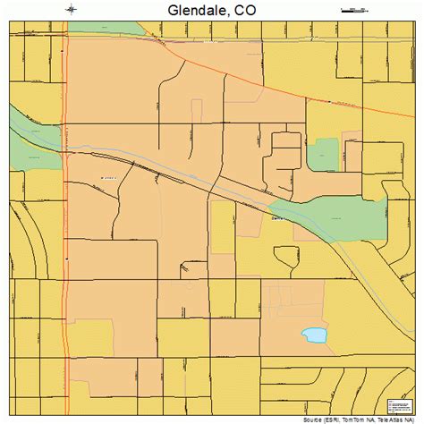 Glendale Colorado Street Map 0830340