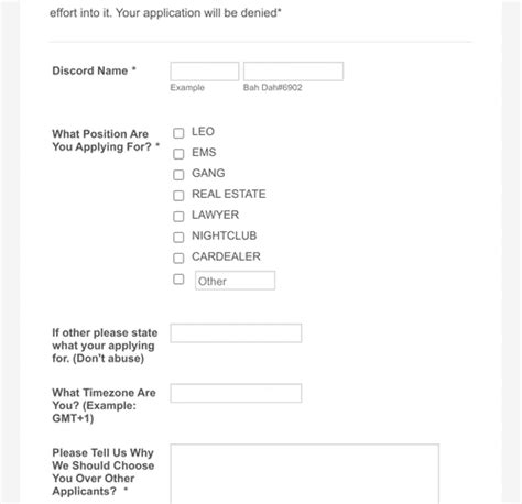 fivem application form AcerRP Form Template | Jotform