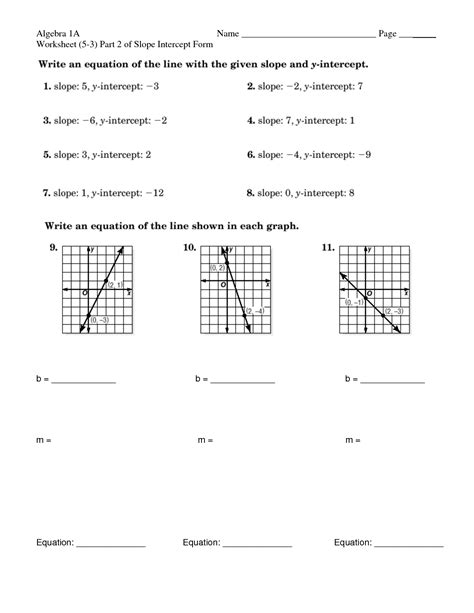 4 2 Practice Writing Equations In Slope Intercept Form Answers detective special agent and ...