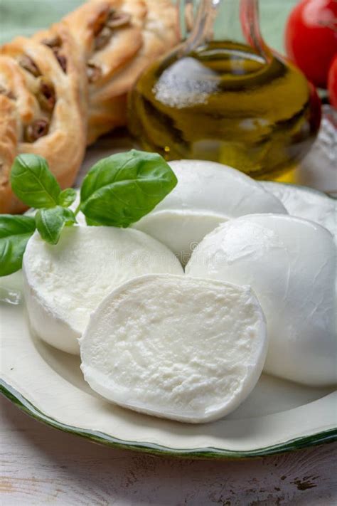 Balls and Pieces of Buffalo Mozzarella, Soft Italian Scheese Made from ...