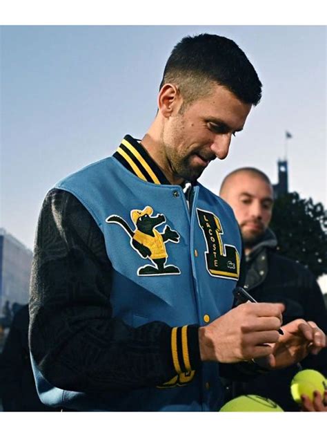 Novak Djokovic Lacoste Varsity Jacket - Jackets Junction