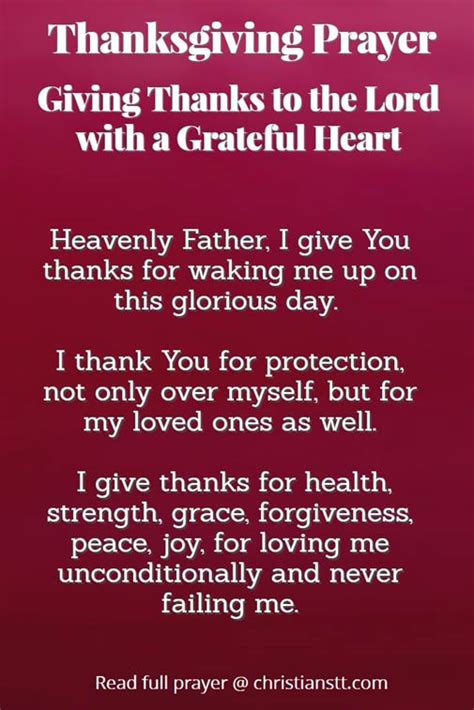 Thanksgiving Prayer: Giving Thanks to the Lord, with a Grateful Heart