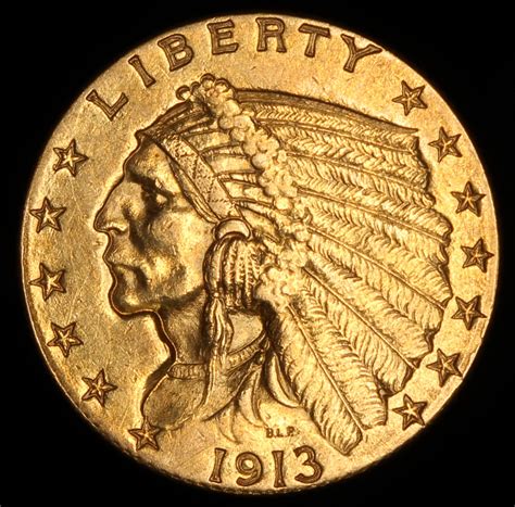 1913 $2.50 Indian Head Quarter Eagle Gold Coin | Pristine Auction