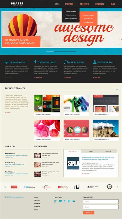 14+ Creative Website Templates for Designers | Free & Premium Templates