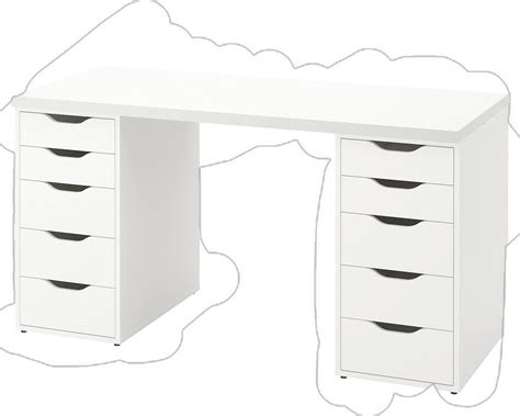 LAGKAPTEN / ALEX desk, white, 140x60 cm (551/8x235/8") - IKEA CA | White desk with drawers ...